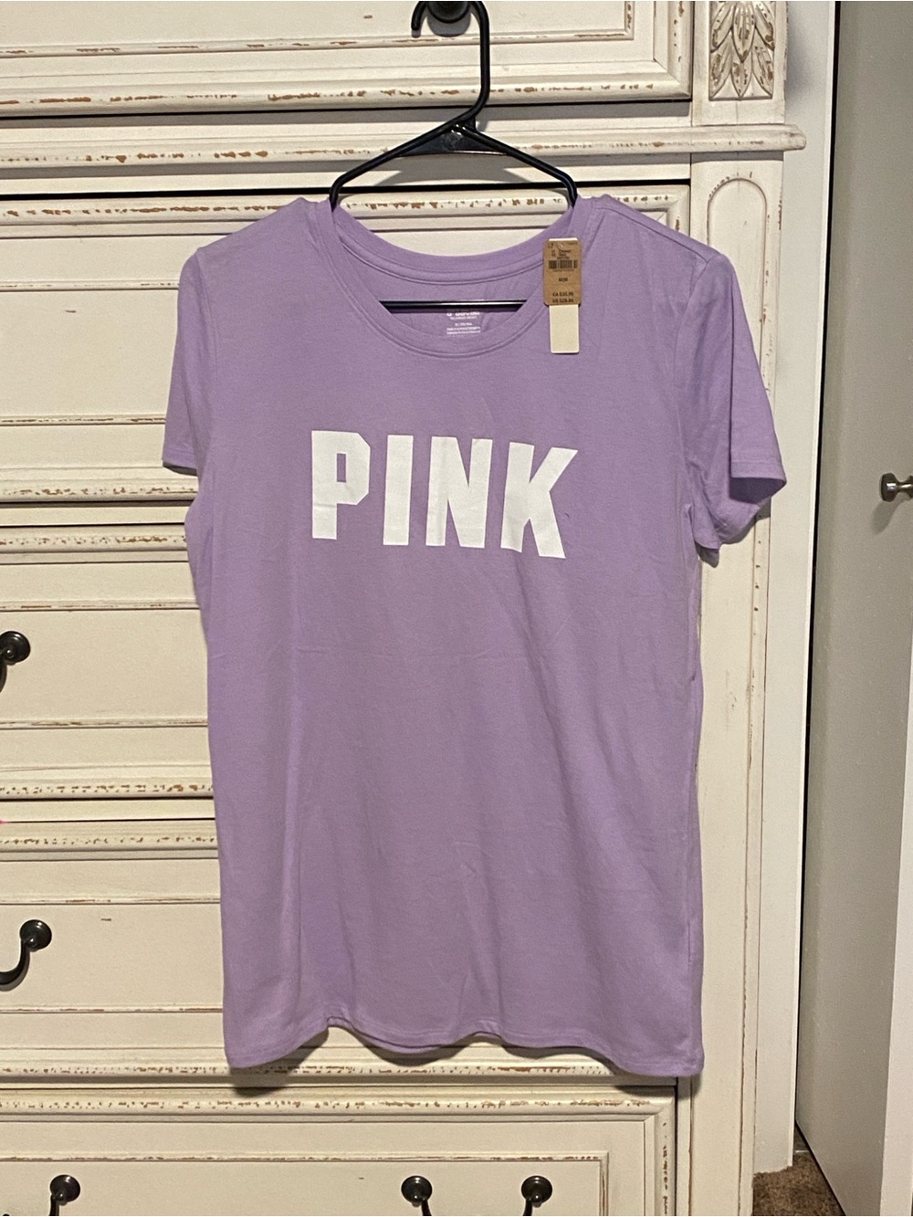 PINK Victoria's Secret Lavender Short Sleeve Logo Tee